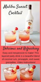 Malibu Sunset Cocktail Ist Einfach Zuzubereiten Preiswert Und Ein Schones Partygetrank E Alkohol Rezepte Mixgetranke Alkohol Rezeptideen