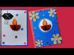 Diy Beautiful Diwali Greeting Card Youtube Diwali Card Making Diwali Greeting Cards Greeting Cards Handmade