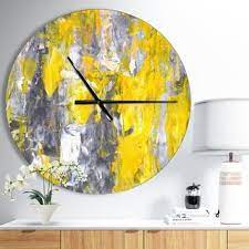 License type what are these? Grey And Yellow Abstract Pattern Oversized Modern Wall Clock