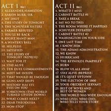 Hamilton Songs In Order Hamilton Broadway Hamilton Hamilton Lyrics