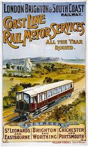 London Brighton And South Coast Railway Retro Travel Poster Train Posters Travel Posters