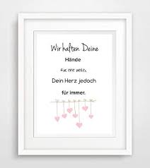 Wir Halten Deine Hande Fur Eine Weile Spruch Babyzimmer Baby Geburt Geschenk Poster Plakat A4 Amazon De Handmade Produkte