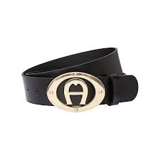 Aigner Logo Belt 4 Cm Black