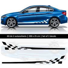 Sticker Set Bmw 1 Style Racing Side Stripes Decals