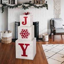 Laurel Foundry Modern Farmhouse Christmas Wooden Joy Box Decor Birch Lane In 2020 Silver Christmas Decorations Christmas Decor Diy Outdoor Christmas