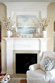 Our 2013 Coastal Mantel Fireplace Mantle Decor Fireplace Mantel Decor Spring Mantle Decor