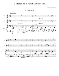 Sforza at sheet music plus. 5 Pieces For 2 Violins And Piano Sheet Music For Piano Violin Mixed Trio Musescore Com