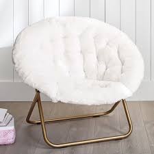 Ivory Polar Bear Faux Fur Hang A Round Chair In 2020 Round Chair White Fluffy Chair Room Chairs