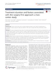 The Duration And Sequencing Of Surgical Orthodontic Treatment