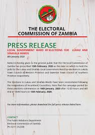 Press Release Local Government Ward Electoral Commission Of Zambia Facebook