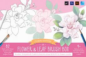 Actions used to edit the flower: The Flower Leaf Brush Box Pretty Little Lines