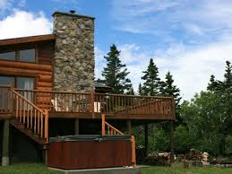 Holiday lodges with hot tubs: Nova Scotia Vacation Rental Castaway Ocean Lodge Oceanfront Cabin Hot Tub To Rent