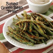 Baked Green Bean Fries With Balsamic Yogurt Dip The Dinner Mom Baked Green Beans Fried Green Beans Bean Recipes