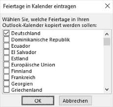 Termine der feiertage 2021 in den jeweiligen bundesländern, brückentage, kalender, ferien. Outlook Feiertage Anzeigen Pcs Campus