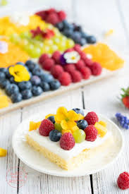 Bunter Biskuit Obstkuchen Vom Blech Backen Macht Glucklich Rezept Obstkuchen Blech Obstkuchen Blechkuchen Mit Obst