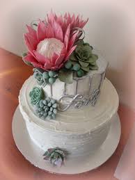 Protea Birthday Cake Cake By Gailb Wedding Cake Protea Flower Cake Toppers Succulent Wedding Cakes
