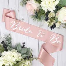 Satin Bachelorette Sash Bachelorette Party Bride To Be Sash Rose Gold Sash Bridal Shower Gift For Bride Bachelorette Party Bride Personalized Bridal Shower Gifts Bachelorette Sash