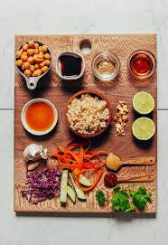 Crispy Miso Chickpea Bowls With Garlic Sesame Dressing Minimalist Baker Recipes Recipe Best Lunch Recipes Chickpea Lunch Recipes