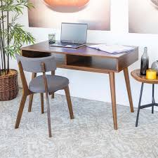 Vous avez besoin d'un bureau en bois pour vous aménager un endroit pour travailler à la maison? Milieu Du Siecle Moderne Jadon Brun Bureau D Etude En Bois Table Ourhistory