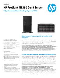 Hp Proliant Ml350 Gen9 Server High Performance With