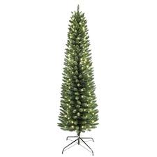 Holiday Living 6 Ft Pre Lit Pencil Artificial Christmas Tree 200 Constant White Warm White Led Lights In The Artificial Christmas Trees Department At Lowes Com