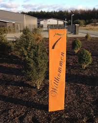 Ga01 Gartenschild Rost Schild Willkommen Mit Hausnummer Gartenschilder Jabo Design Hausnummern