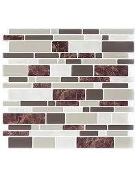 Come see how you can save money, time, and use only one tool for this project. Self Adhesive Backsplash Brown Marble Tile Clever Mosaics