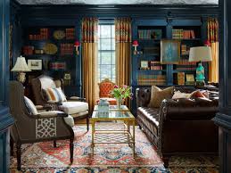 Shon parker embellished the small space — separated with a curtain in a kravet silk — by covering the walls in a thibaut. Design Tips For Home Libraries Mansion Global