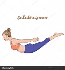 Women Silhouette Locust Yoga Pose Salabhasana Stock Vector C Comotom0 156597484