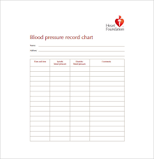 9 blood pressure chart templates free sample example