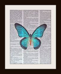 Butterfly Print Book Page Art Butterfly Print Scrapbook Printables
