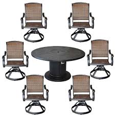 Patio Grill Dining Table Set Aluminum Santa Clara Swivel Rocker Wicker Chairs Elisabet Outdoor Chaise Lounge Chair Garden Furniture Chairs Patio Dining Chairs