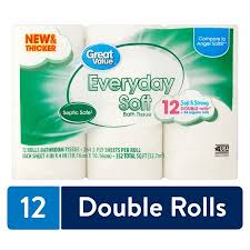 How many sheets in a double roll of toilet paper. Walmart Grocery Great Value Everyday Soft Toilet Paper 12 Double Rolls