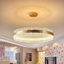 Circular Chandelier Light Postmodern Crystal Rod Gold Led Hanging Ceiling Light 16 Wide Chande Circular Chandelier Hanging Ceiling Lights Chandelier Lighting