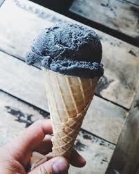 Vanilla Bamboo Charcoal Ice Cream Indonesia Charcoal Ice Cream Candy Desserts Food