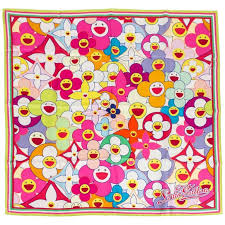 Louis Vuitton Limited Edition Silk Scarf With Box Murakami Flower Takashi Murakami Louis Vuitton Louis Vuitton Pattern