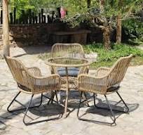 Balcony Table and Chair Set Rattan Chair Courtyard Outdoor Furniture  Leisure Coffee Table Combination Garden Outdoor Rattan Sun Sofa Lounger  Chairs ...