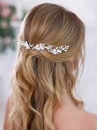 This burgundy wedding hair piece is the embodiment of perfection. Amazon Com Unsutuo Bride White Flower Wedding Hair Pins Clips Rhinestone Silver Bridal Hair Piece Accessories For Women Set Of 3 Beauty