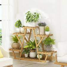 Our indoor plant pots come in a variety of sizes, shapes and colors to match any. Solid Triangle 6 Tier Planter Stand Wooden Flower Pot Plant Rack Indoor Outdoor Ebay