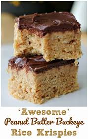 Awesome Peanut Butter Buckeye Rice Krispies Desserts Rice Krispy Treats Recipe Peanut Butter Buckeyes