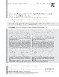 Erişkin Açık Kalp Cerrahisi Sonrası Yoğun Bakım Yatış Süresinde Uzama ile  İlişkili Risk Faktörleri