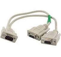 SF Cable: DB9 Male to 2 Female Serial Rs232 Splitter Cable 12 Inches