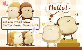 Amazon Com Dentrun Toast Sliced Bread Pillow Bread Shape Plush Pillow Facial Expression Soft Toast Bread Food Sofa Cushion Stuffed Doll Toy For Kids Adults Gift Home Bed Room Decor Sunday Monday S Xl Toys Games