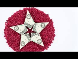 Easy money origami christmas ornament origami star christmas tree money origami plant dollar bill art money origami christmas wreath. Dollar Origami Sheriff Star Money Gift For Christmas Youtube