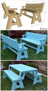 Diy Convertible Picnic Table And Bench Free Plan Instructions Diy Outdoor Patio Furn Outdoor Furniture Plans Pallet Garden Furniture Pallet Furniture Outdoor