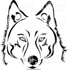 Free printable wolf coloring pages for kids. Clip Art Of A Black And White Husky Dog By Vector Tradition Sm 3535
