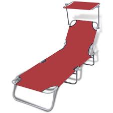 Maybe you would like to learn more about one of these? Vidaxl Folding Sun Lounger With Canopy Steel And Fabric Red Outdoor Daybed Buy Online In Andorra At Andorra Desertcart Com Productid 50288759