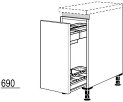 Nobilia küchen, küchenschränke einzeln online planen im nobilia küchenplaner. Nobilia Line N Unterschrank Apothekerauszug 1 Uboxx System 1 Auszug