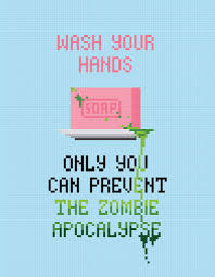 Wash Your Hands Zombie Apocalypse Digital Pdf Cross Stitch Pattern Geeky Cross Stitch Patterns Geeky Cross Stitch Cross Stitch Patterns