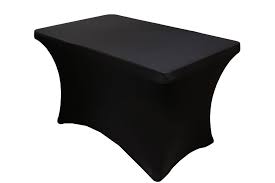 Rectangular 4 Ft Spandex Table Cover Black Table Covers Rectangular Cover